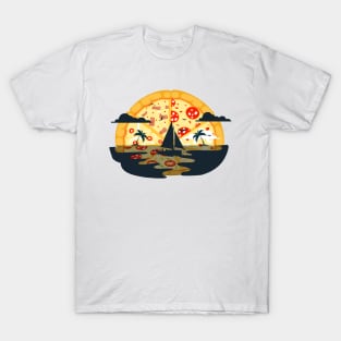 Pizza sunset illustration T-Shirt